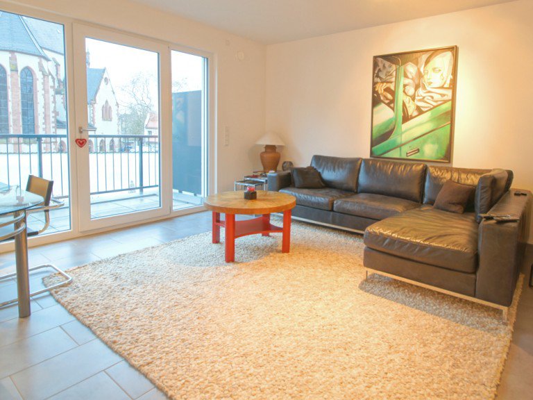 Wohnzimmer Darmstadt Etagenwohnung VERMIETET - Neuwertige 3-Zimmer-Wohnung mit Balkon am Herrngarten