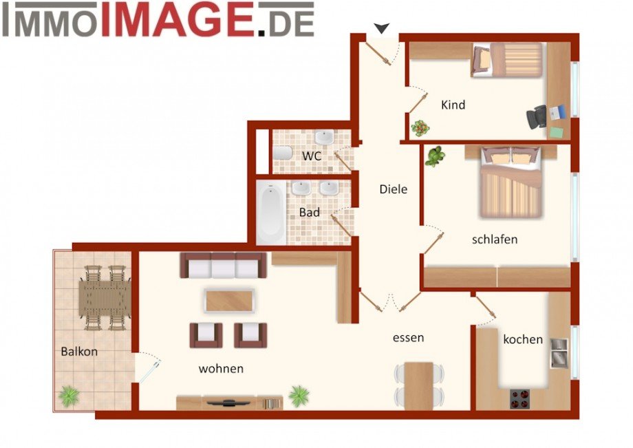 Grundriss Etagenwohnung Seeheim-Jugenheim