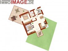Grundriss VERKAUFT - Provisionsfrei f�r den K�ufer: Sonnige 2-Zimmerwohnung mit Garten und 2 Terrassen