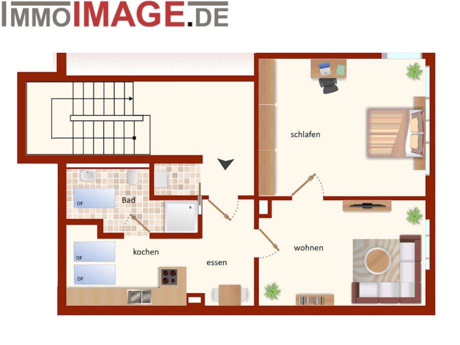 Grundriss Dachgeschosswohnung Darmstadt