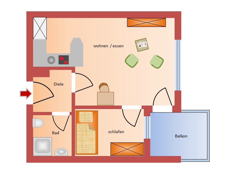 Grundriss Etagenwohnung Darmstadt